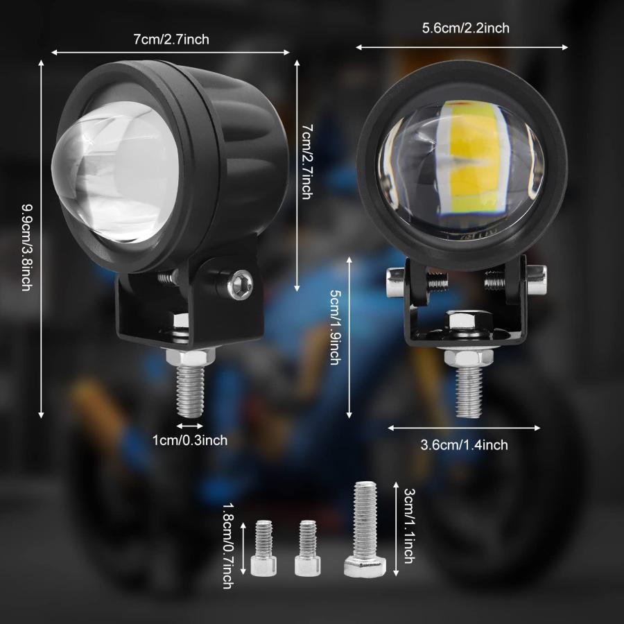 【並行輸入品】Ygmylandbb バイク用フォグランプ ヘッドライト 集光バイクサブライト 補助灯 led スポットライト 「カットライン入るの画像