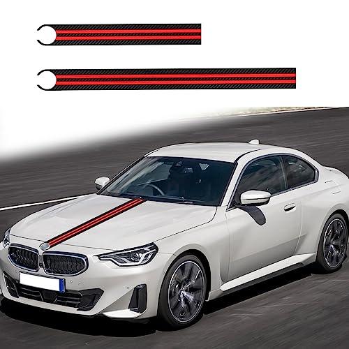 【並行輸入品】ramuel Compatible with Carbon Fiber Car Hood Trunk Lid Stripes Sの画像