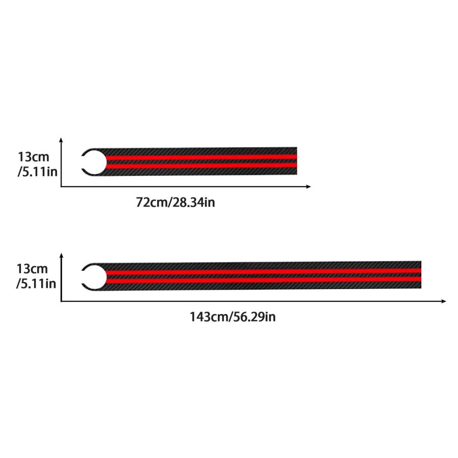 【並行輸入品】ramuel Compatible with Carbon Fiber Car Hood Trunk Lid Stripes Sの画像