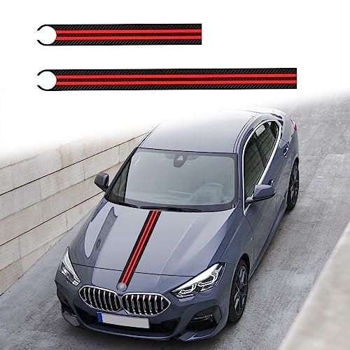 【並行輸入品】ramuel Compatible with Carbon Fiber Car Hood Trunk Lid Stripes Sの画像