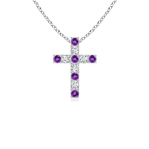 【並行輸入品】Angara Natural Amethyst Cross Pendant Necklace for Women, Girlsの画像