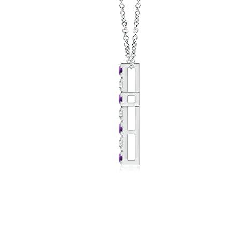 【並行輸入品】Angara Natural Amethyst Cross Pendant Necklace for Women, Girlsの画像