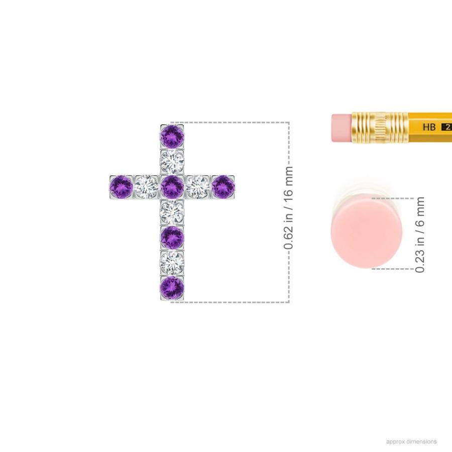 【並行輸入品】Angara Natural Amethyst Cross Pendant Necklace for Women, Girlsの画像