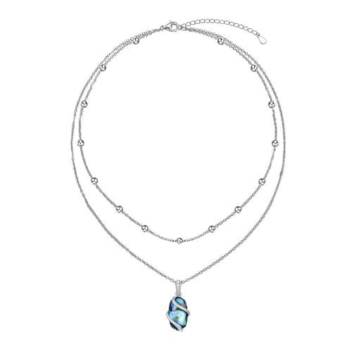 【並行輸入品】HPQQ 女性用ギフト 925スターリングシルバーネックレス 上品なオーバルストーンペンダント ファインジュエリー 記念日 誕生日_1
