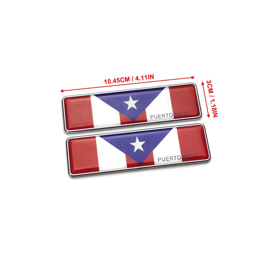 【並行輸入品】PTDecals One Pair 3D Metal Puerto Rico Flag Emblem Sticker Badgeの画像