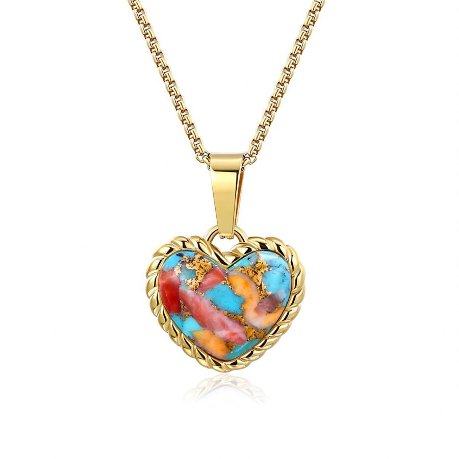 並行輸入品】Phyonio ハートターコイズネックレス レディース 14K 
