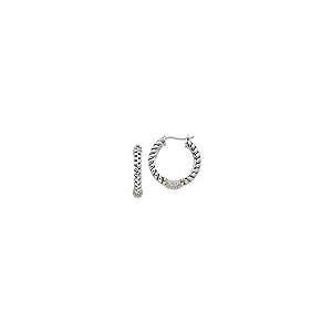 【並行輸入品】Sterling Silver and 14k Yellow Gold Diamond Hoop Earringsの画像