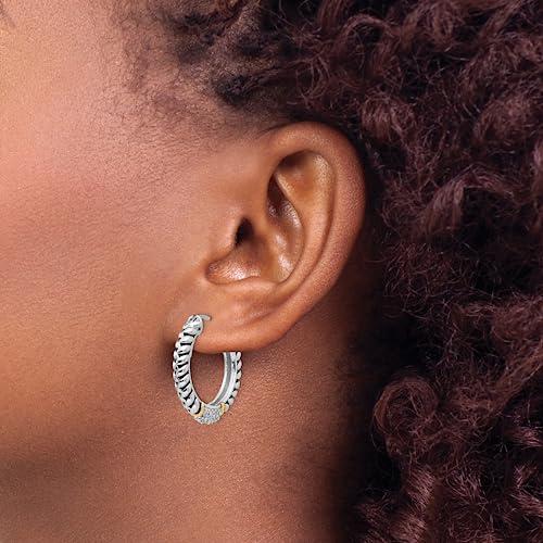 【並行輸入品】Sterling Silver and 14k Yellow Gold Diamond Hoop Earringsの画像