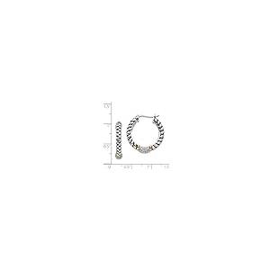 【並行輸入品】Sterling Silver and 14k Yellow Gold Diamond Hoop Earringsの画像