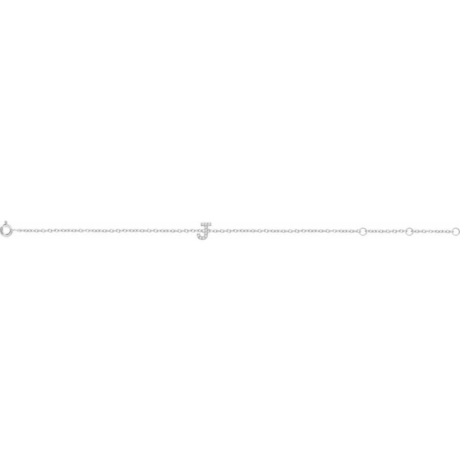 【並行輸入品】Ryan Jonathan Fine Jewelry 14k White Gold Diamond Initial J Bracの画像