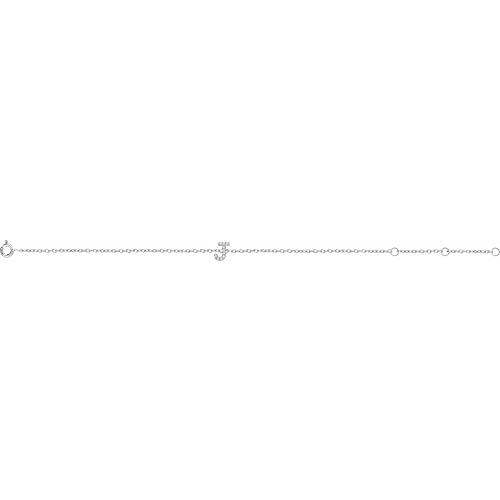 【並行輸入品】Ryan Jonathan Fine Jewelry 14k White Gold Diamond Initial J Bracの画像