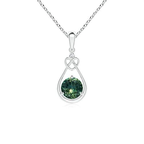 【並行輸入品】Angara Natural Teal Montana Sapphire Solitaire Heart Pendant Necの画像