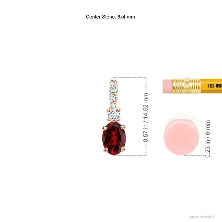 【並行輸入品】Angara Natural Garnet Solitaire Pendant Necklace for Women, Girlの画像
