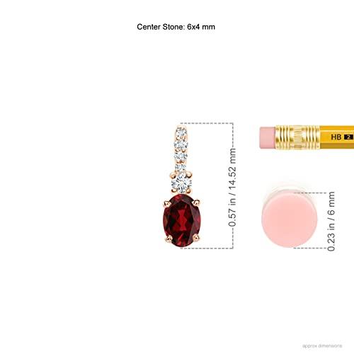 【並行輸入品】Angara Natural Garnet Solitaire Pendant Necklace for Women, Girlの画像