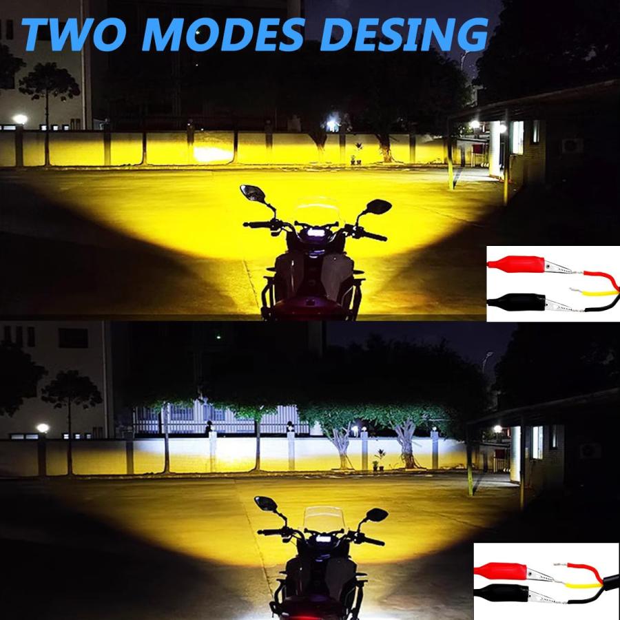 【並行輸入品】Adzoon オートバイ 3インチ ダブルカラー LEDポッド Adzoon Motorcycle Fog Lights, 3 I_3