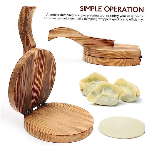 【並行輸入品】SHOWERORO 餃子ラッパー 木製 パタコネラ ペストリープレス ペストリー生地 プレス ホームツール 手動パスタマシン ローの画像