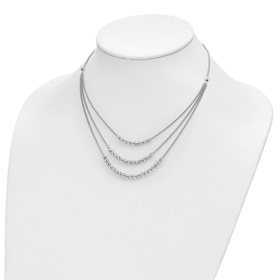 【並行輸入品】Diamond2Deal Sterling Silver Rhodium plated Beaded Multi Layer N_3