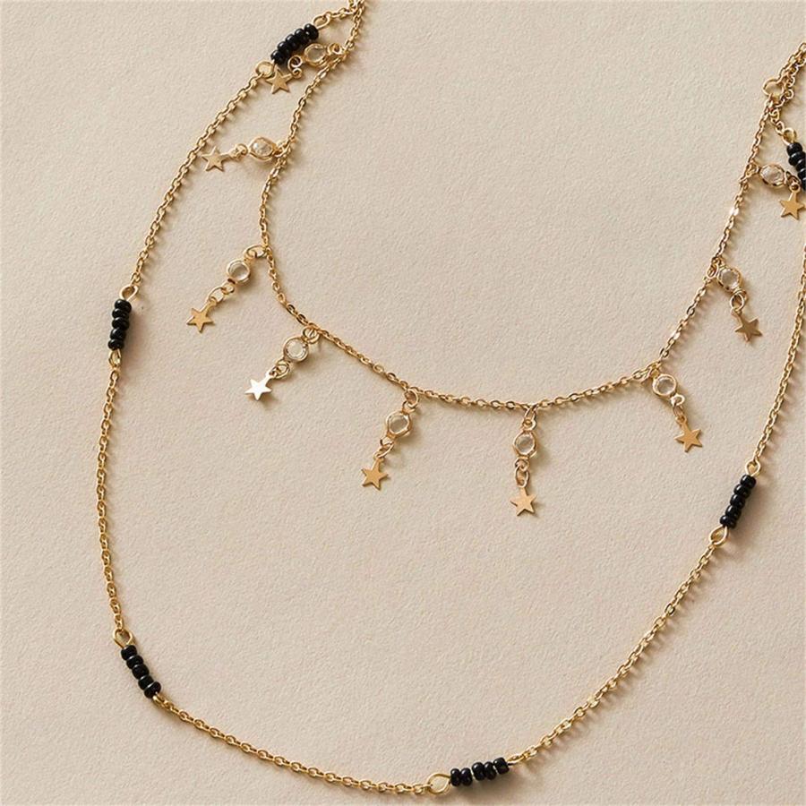 【並行輸入品】Cute Y Necklaces for Women Dainty And Star Five pointed Bead Wo_6