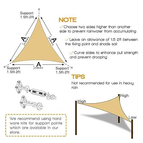 【並行輸入品】Artpuch 24'x24'x24' Customize Sand Sun Shade Sail UV Block 185 Gの画像