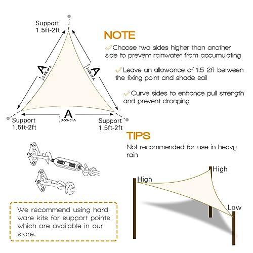 【並行輸入品】Artpuch 24'x24'x24' Customize Cream Sun Shade Sail UV Block 185の画像