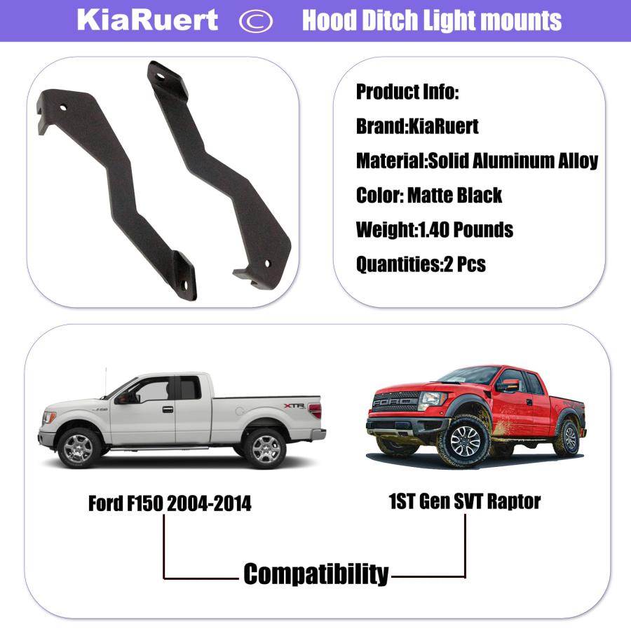 【並行輸入品】KiaRuert Hood Ditch Light mounts，A Pillar Spotlight Light Bracke_3