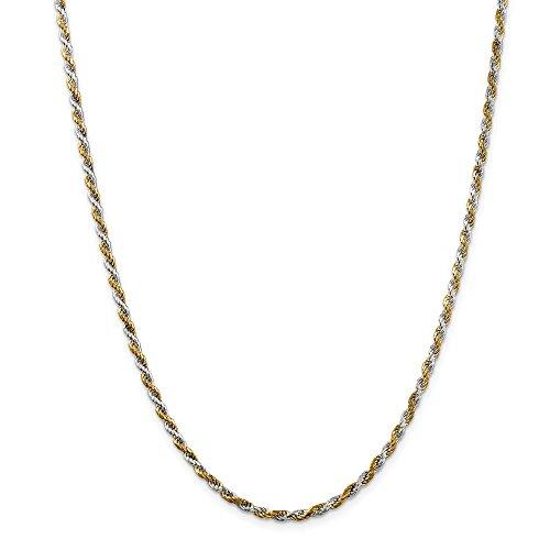 【並行輸入品】Solid 925 Sterling Silver & Vermeil 2.5mm Diamond Cut Rope Chain_1