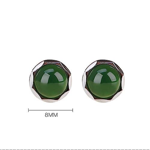 並行輸入品】925スターリングシルバー グリーン翡翠ピアス 翡翠