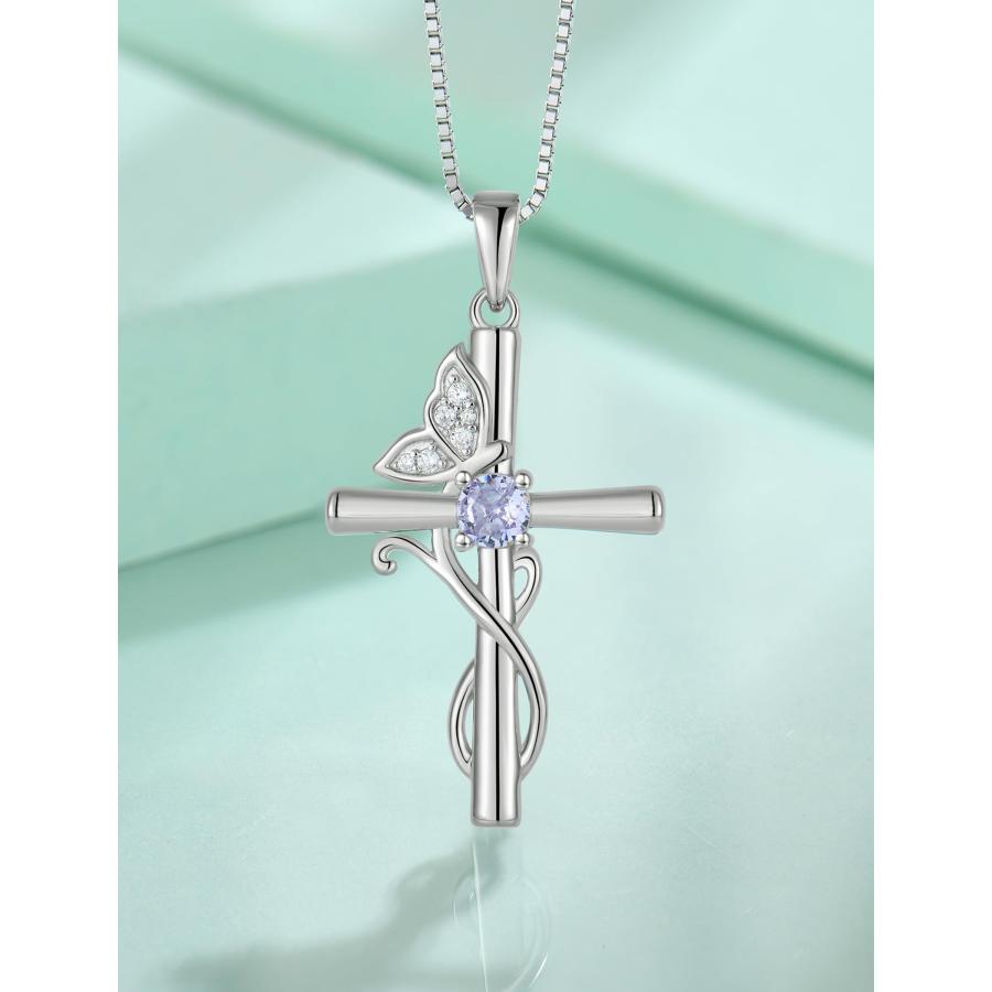 並行輸入品】STARCHENIE バタフライクロスネックレス 925スターリング