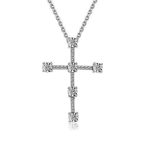 並行輸入品】CAIDIKA ダイヤモンドクロスネックレス 10K ホワイト