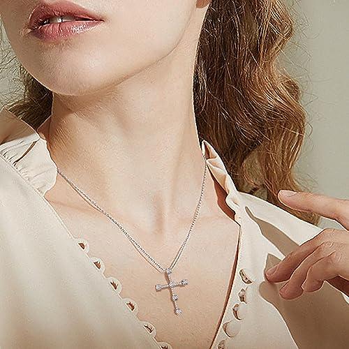 並行輸入品】CAIDIKA ダイヤモンドクロスネックレス 10K ホワイト