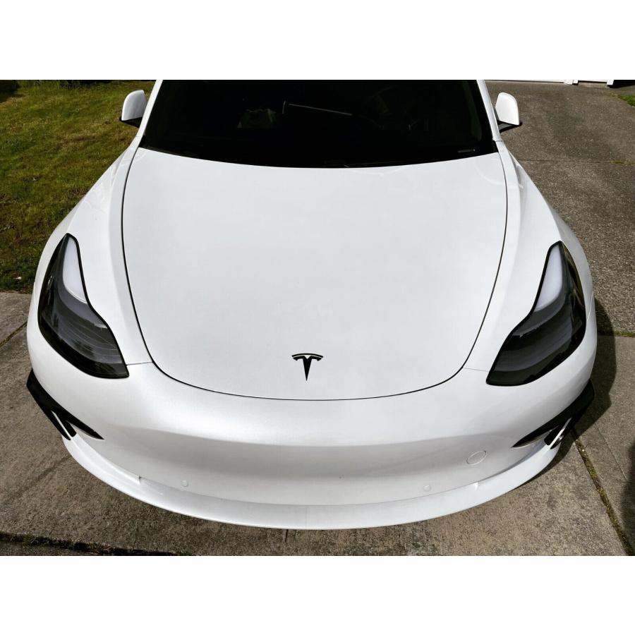 【並行輸入品】EVMIZE Tesla Model 3 Emblem Bundle Front Rear T Badge Matte Blacの画像