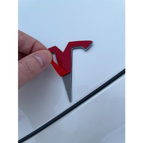 【並行輸入品】EVMIZE Tesla Model 3 Emblem Bundle Front Rear T Badge Matte Blacの画像