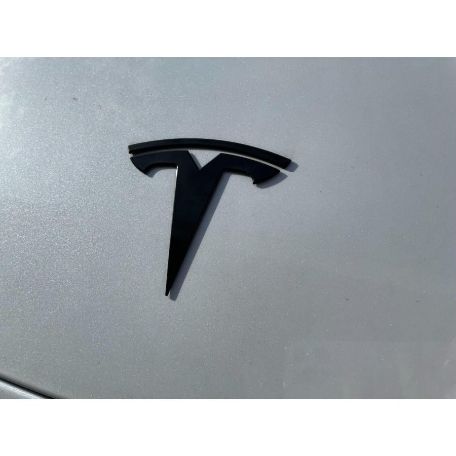 【並行輸入品】EVMIZE Tesla Model 3 Emblem Bundle Front Rear T Badge Matte Blacの画像