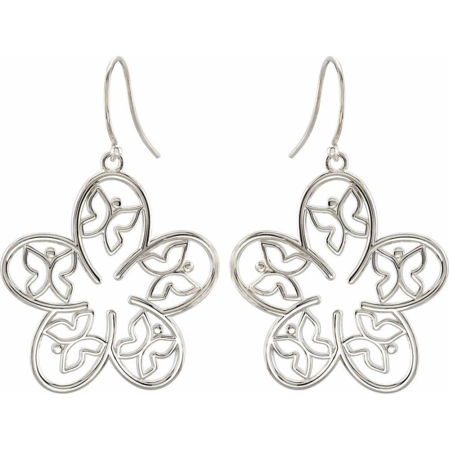 【並行輸入品】Sterling Silver Flower and Butterfly Drop Dangle Earringsの画像