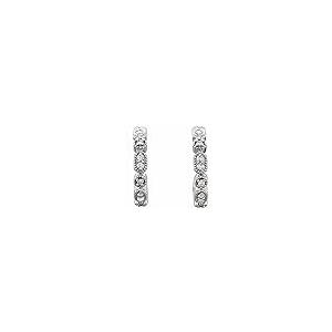 【並行輸入品】Sterling Silver Diamond Hoop Earrings (1/8 cttw, G H, I1)の画像