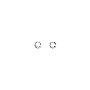 【並行輸入品】14k White Gold Graduated Beaded Circle Hoop Earringsの画像