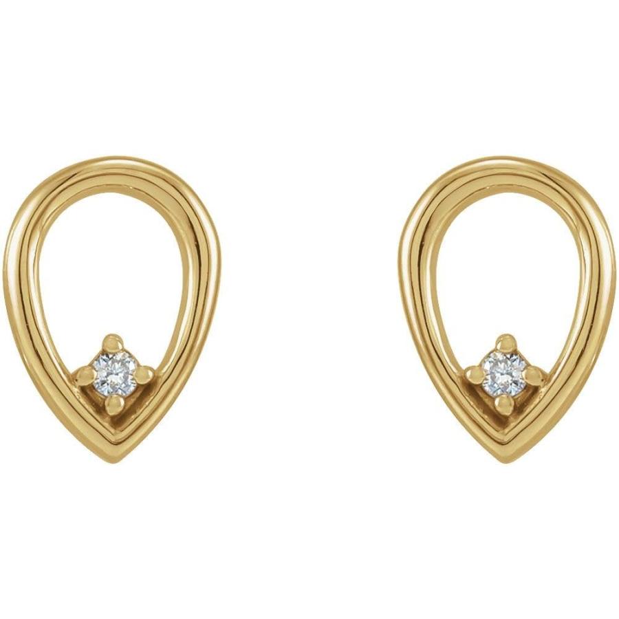 【並行輸入品】14k Yellow Gold Diamond Geometric Drop Dangle Earrings (.03 cttwの画像