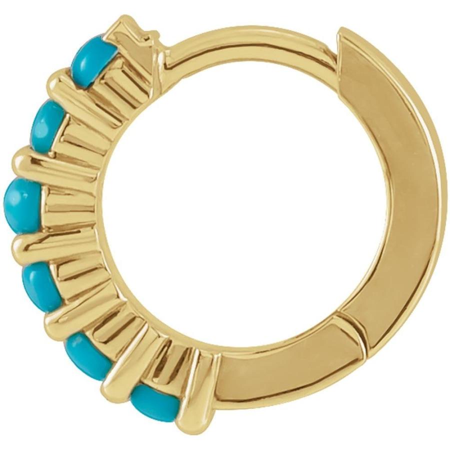【並行輸入品】14k Yellow Gold Turquoise Hinged Single Hoop Earring (Only One Eの画像