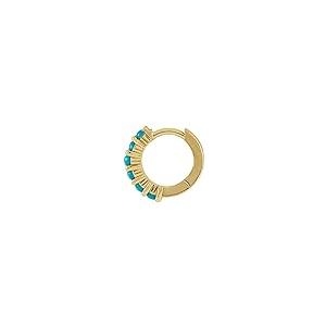 【並行輸入品】14k Yellow Gold Turquoise Hinged Single Hoop Earring (Only One Eの画像