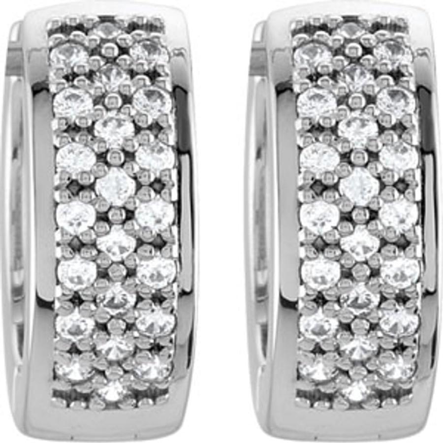 【並行輸入品】14k White Gold Hoop Earring Mounting (Only One Piece Sold, Not tの画像
