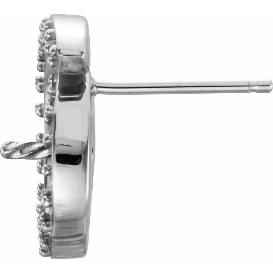 【並行輸入品】Semi Polished 10k Rose Gold Earrings Mounting for Pearl Center (_6
