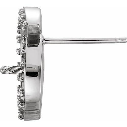 【並行輸入品】Semi Polished 10k Rose Gold Earrings Mounting for Pearl Center (_7