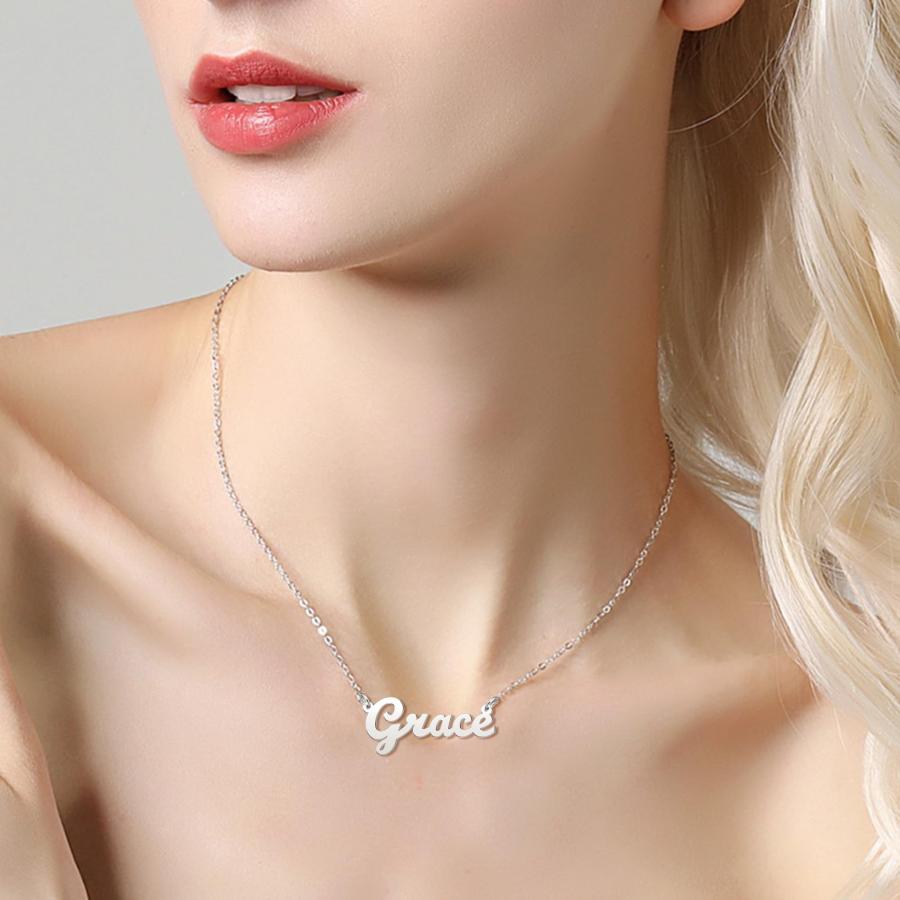 【並行輸入品】QL Jewelry カスタムネームネックレス 18Kゴールドメッキ ネームプレート カスタマイズジュエリーペンダント 女性へのギ_3