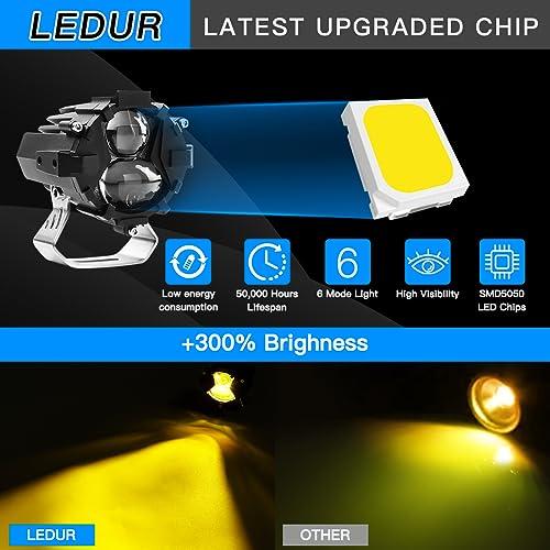 【並行輸入品】LEDUR 120W LED ポッド オフロード ドライビングライト [アンバー\u0026ホワイトフラッシュ] 6モード メモリ機能 リセの画像