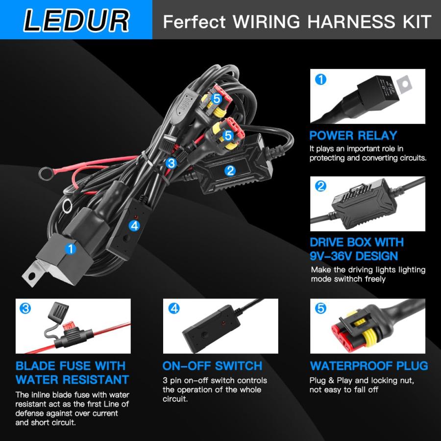 【並行輸入品】LEDUR 120W LED ポッド オフロード ドライビングライト [アンバー\u0026ホワイトフラッシュ] 6モード メモリ機能 リセの画像