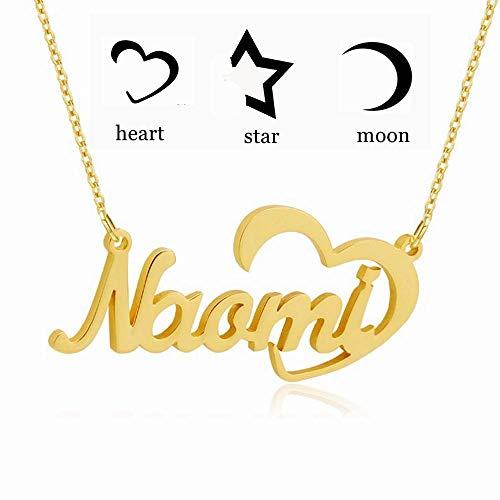 【並行輸入品】LONAGO 14K Gold Personalized Name Necklace 14K Real Gold Name Peの画像