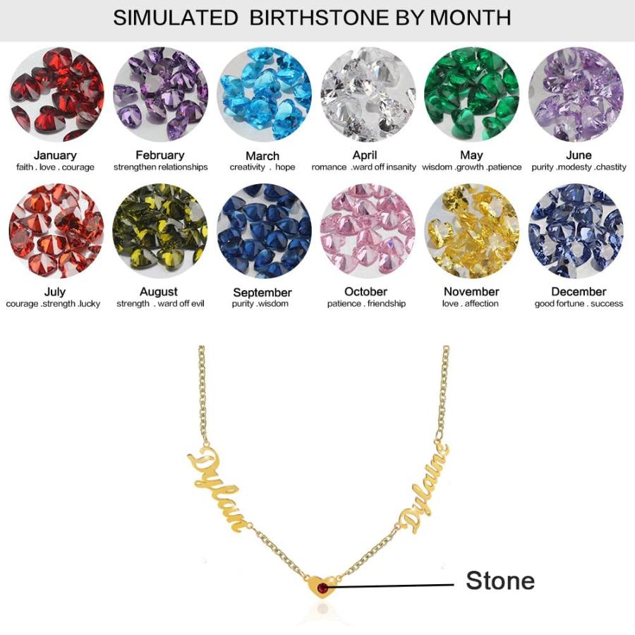 【並行輸入品】BETHZA 10K 14K 18K Solid Gold Personalized 2 Names Necklace forの画像
