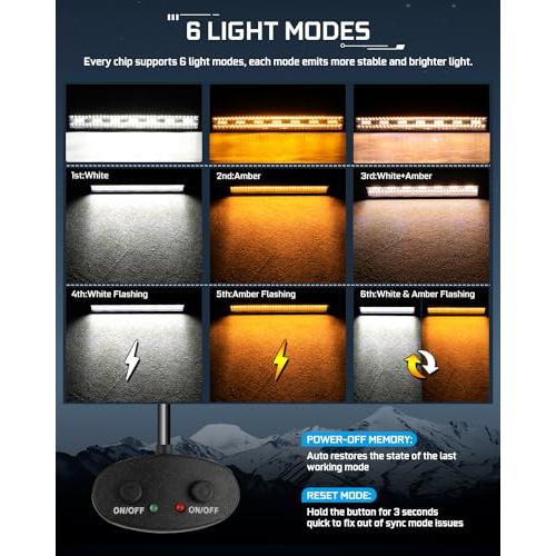 【並行輸入品】CO LIGHT 20 Inch LED Light Bar Combo with 2x4 Inch LED Pod | Whiの画像