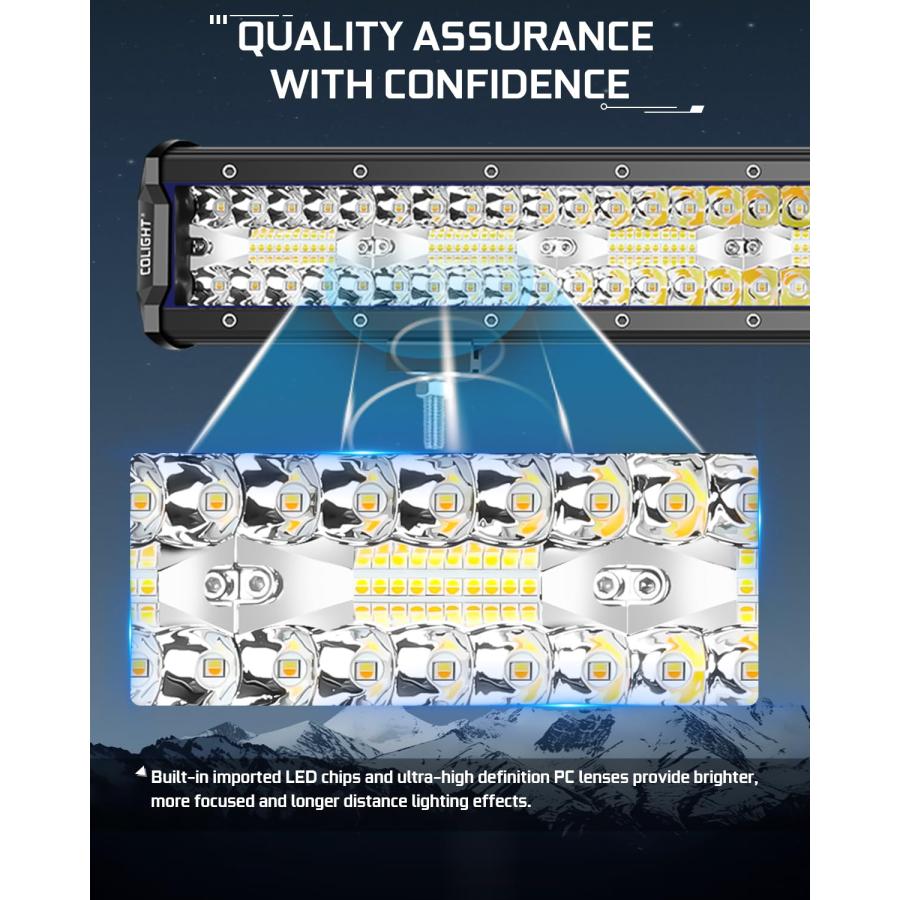 【並行輸入品】CO LIGHT 20 Inch LED Light Bar Combo with 2x4 Inch LED Pod | Whiの画像