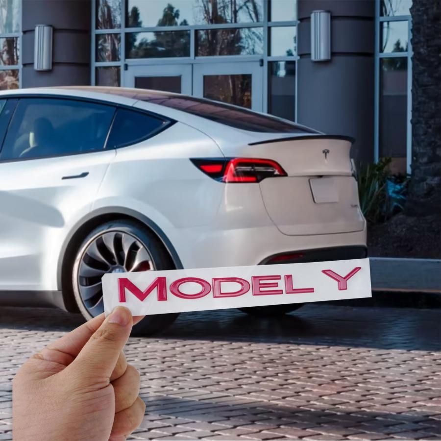 【並行輸入品】ONKENTET Model Y Pink Decal Emblem Sticker Compatible with Teslaの画像